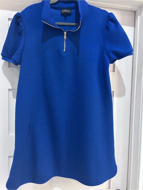 SSYS Dresses & Skirts - SSYS size L, Royal Blue Textured Zip-Neck Dress